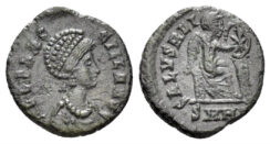 Aelia Flaccilla, Augusta. 379-386/8 AD. AE4 (0.88g, 13mm). Heraclea mint. Struck 383-8 AD. RIC 17