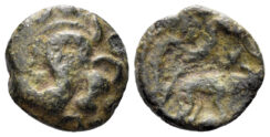 Celtic, Gallia Belgica. Ambiani. Circa 50-30 BC. AE 14mm (1.65g). Scheers 415