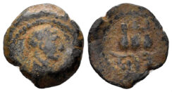 Egypt, Alexandria. Trajan. 98-117 AD. AE Dichalkon (1.65g, 14mm). Dated RY 17 (113/4 AD). Köln 643-4