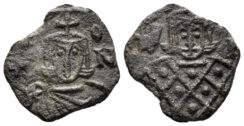 Leo V the Armenian, with Constantine. 813-820. AE Follis (2.01g, 18mm). Syracuse mint. SB 1638