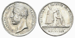 France. Charles X. 1824-1830. AR Medalet (2.12g, 15mm). Paris mint. Dated 1825. Sb.93a