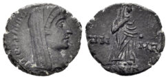 Divus Constantine I. Died 337. AE Follis (1.79g, 15mm). Antioch mint. Struck 347/8 AD. RIC 117