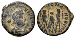 Honorius. 393-423 AD. AE4 (1.88g, 15mm). Antioch mint. Struck 406-8 AD. RIC 153