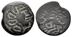 Celtic Northwest Gaul. Senones. Circa 100-50 BC. AE 16mm (2.68g). Depeyrot, NC V, 130