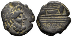 Anonymous. After 135-125 BC. AE Semis (6.47g, 22mm). Rome mint. Crawford 272/1