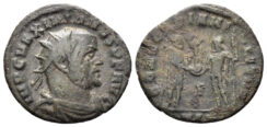 Maximianus, first reign. 286-305. AE Radiatus (2.64g, 21mm). Alexandria mint. Struck 305/6 AD. RIC 59b