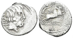 L. Titurius L.f. Sabinus. 89 BC. AR Denarius (3.76g, 19mm). Rome mint. Crawford 344/3