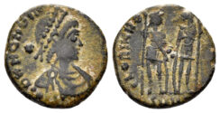 Honorius. 393-423 AD. AE3 (1.72g, 14mm). Nicomedia mint. Struck 408-423 AD. LRBC 2456