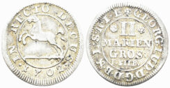 German States. Braunschweig-Wolfenbüttel. Georg Ludwig (Georg I). 1698-1727. AR 2 Mariengroschen (1.00g, 18mm). Clausthal mint. Welter 2205