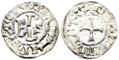 France. Carolingian. Maine (comté). Hugues II. Circa 939/955-991. AR Denier (1.38g, 20mm). Fécamp 8310
