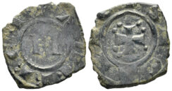Italy, Sicily. Kingdom. Manfred von Hohenstaufen. 1258-1266. Billon Denaro (1.00g, 18mm). Messina mint. Spahr 204