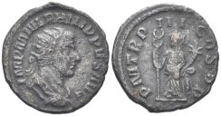Philip I. 244-249 AD. Antoninianus (3.14g, 22mm). Contemporary imitation. Irregular mint. Struck circa 246 AD. Cf. RIC