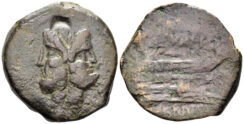 Tituri L.f. Sabinus. 89 BC. AE As (11.77g, 28mm). Crawford 344/4b