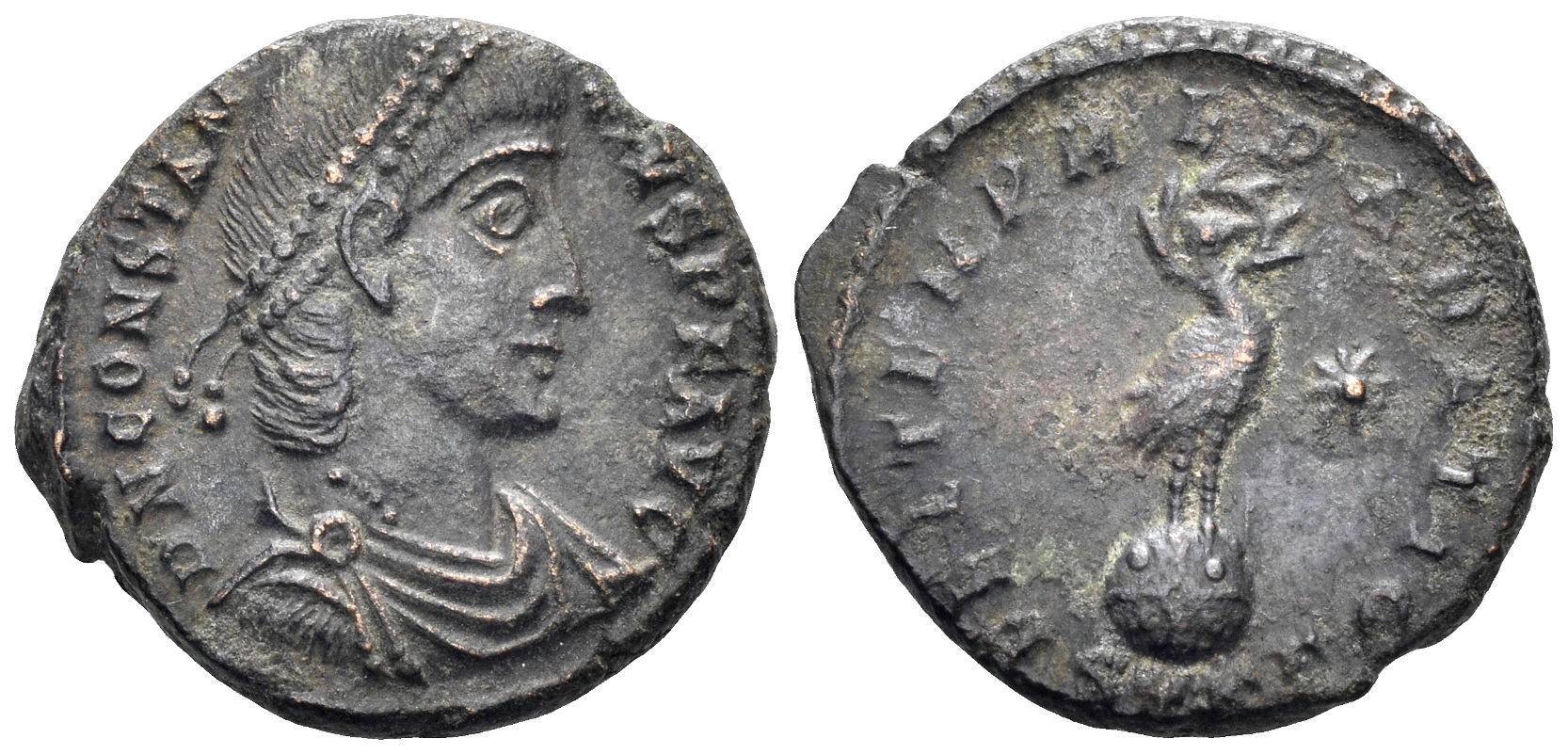 Constantius II. 337-361 AD. AE Half Centenionalis (3.50g, 18mm). Cyzicus mint. Struck 346-50 AD. RIC 89