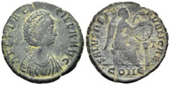 Aelia Flacilla. 379-386 AD. AE2 (4.29g, 23mm). Constantinople mint. Struck 379-383 AD. LRBC 2084