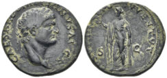 Domitian, as Caesar. 69-81 AD. AE As (8.54g, 25.5mm). Ephesus(?) mint. Struck circa 77/8 AD. RIC 1519 (Vespasian)