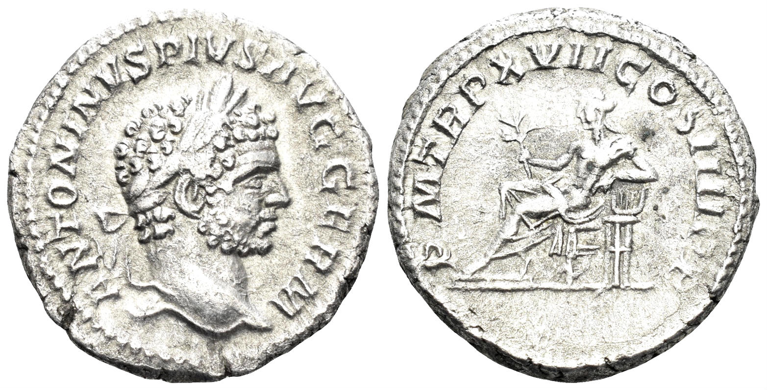 Caracalla. 198-217 AD. AR Denarius (3.31g, 18mm). Rome mint. Struck 214 AD. RIC 238A