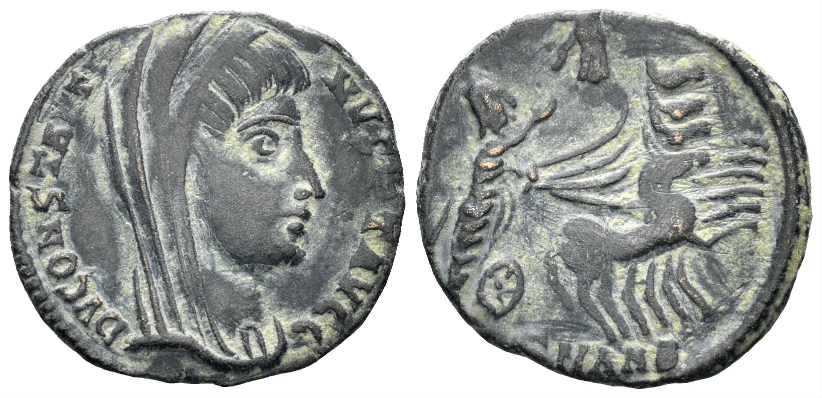 Divus Constantine I. Died 337 AD. AE4 (1.20g, 15mm). Antioch mint. Struck 337-40 AD. RIC 39