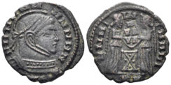 Constantine I ‘the Great’. 307-337 AD. AE Follis (1.86g, 17mm). Balkan ‘barbaric’ issue. Cf. RIC 53 (for prototype)