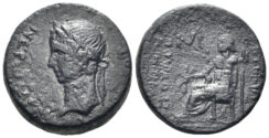 Phrygia, Amorion. Nero, as Caesar. 50-54 AD. AE 17mm (3.89g). Marcus Lautius; Titus Lautius, magistrates. RPC I 5457