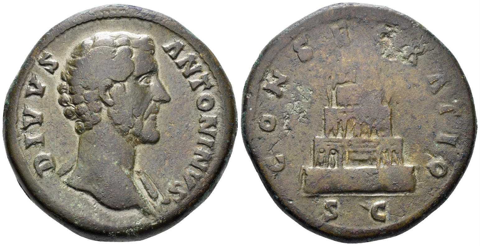 Divus Antoninus Pius. Died 161 AD. AE Sestertius (28.78g, 33mm). Rome mint. Struck 161/2 AD. RIC 1266