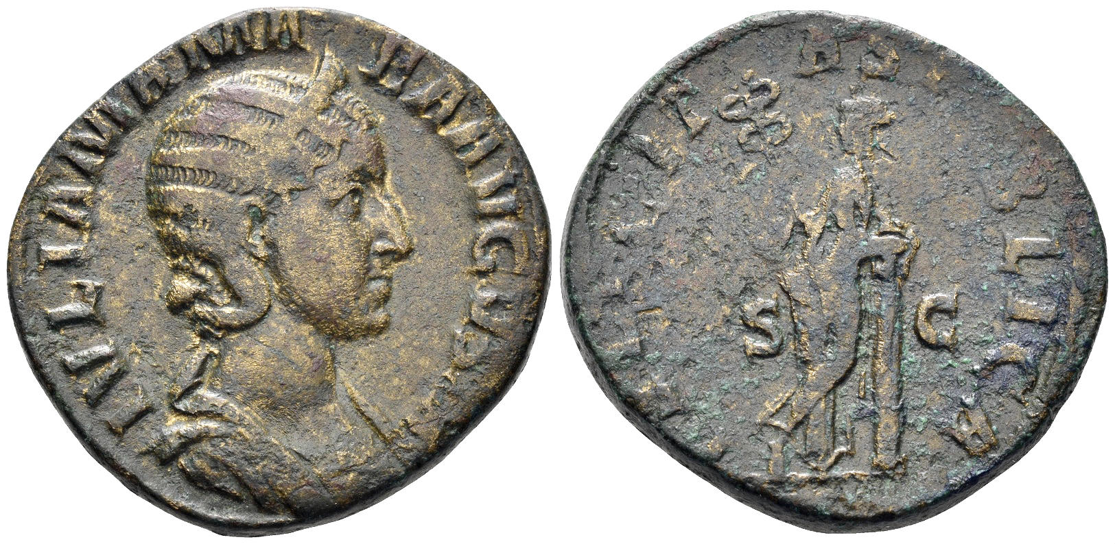 Julia Mamaea, Augusta. 222-235 AD. AE Sestertius (18.77g, 29mm). Rome mint. Struck 228 AD. RIC 676