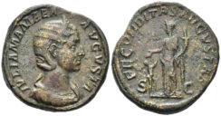 Julia Mamaea, Augusta. 222-235 AD. AE Sestertius (25.10g, 30mm). Rome mint. Struck 232 AD. RIC 668