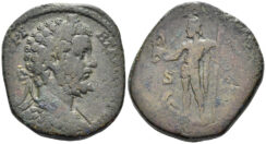 Septimius Severus. 193-211 AD. AE Sestertius (22.00g, 29mm). Rome mint. Struck 195/6 AD. RIC 704