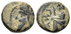 Parthian Kingdom. Vologases III. 105-147 AD. AE Tetrachalkon (1.44g, 11mm). Seleukeia mint. Dated SE 443 (131/2 AD). Sellwood 79.56