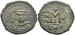 Heraclius. 610-641. AE Follis (11.02g, 31.5mm). Cyzicus mint. Dated RY 3 (612/3). SB 839