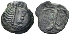 Celtic Northwest Gaul. Carnutes. Circa 50-30 BC. AE 15.5mm (2.76g). D&T 2582