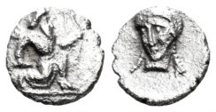 Kilikia, Uncertain mint. 4th century BC. AR Tetartemorion (0.13g, 6mm). Sunrise 98