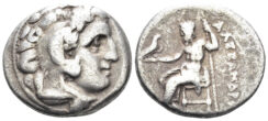 Macedonian Kingdom. Alexander III ‘the Great’. 336-323 BC. AR Drachm (4.18g, 17mm). Kolophon mint. Struck 310-01 BC. Price 1805
