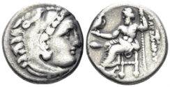 Macedonian Kingdom. Alexander III. 336-323 BC. AR Drachm (4.20g, 16mm). Kolophon mint. Struck 323-19 BC. Price 1755
