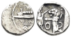 Phoenicia, Sidon. Baalshillem (Sakton) II. Circa 401-365 BC. AR Sixteenth Shekel (0.69g, 10mm). E&E-S 851-1191