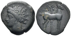 Carthage. Circa 400-350 BC. AE 17mm (3.10g). SNG Copenhagen 109-19