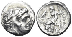 Macedonian Kingdom. Alexander III ‘the Great’. 336-323 BC. AR Drachm (4.02g, 18.5mm). Abydos mint. Struck 306/5-301 BC. Price 1575
