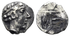 Ionia, Kolophon. Circa 450-410 BC. AR Tetartemorion (0.27g, 7mm). Persic standard. Milne, Colophon 34