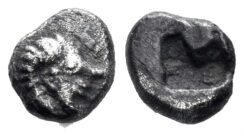Ionia, Kolophon. Late 6th century BC. AR Tetartemorion (0.19g, 6mm). SNG Kayan 352