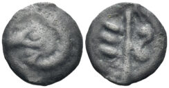 Celtic Northeast Gaul, Bellovaci. Circa 60-30/25 BC. Potin (2.00g, 15.5mm). ‘aux chevrons – type dérivés’. D&T 535 var.