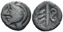 Celtic Northeast Gaul, Bellovaci. Circa 60-30/25 BC. Potin (2.31g, 15mm). ‘aux chevrons – type dérivés’. D&T 535