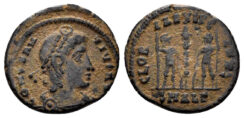 Constantius II. 337-361 AD. AE Follis (1.46g, 16mm). Alexandria mint. Struck 337-41 AD. RIC 19