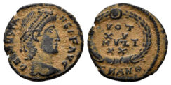 Constans. 337-350 AD. AE Nummus (1.07g, 14mm). Antioch mint. Struck 347/8 AD. RIC 116