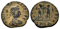 Honorius. 393-423 AD. AE3 (1.56g, 15mm). Cyzicus, struck. 408-423 AD. RIC 405