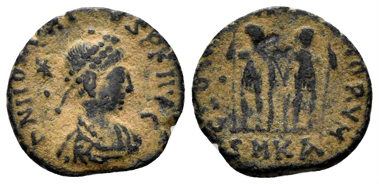 Honorius. 393-423 AD. AE3 (1.56g, 15mm). Cyzicus, struck. 408-423 AD. RIC 405