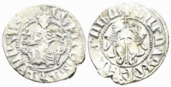 Kingdom of Cilician Armenia. Levon I. 1199-1219. AR Tram (2.77g, 23mm). Sis mint. AC 286