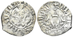 Kingdom of Cilician Armenia. Levon I. 1199-1219. AR Tram (2.81g, 23mm). Sis mint. AC 286