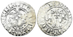 Kingdom of Cilician Armenia. Levon I. 1199-1219. AR Tram (2.88g, 22mm). Sis mint. AC 286