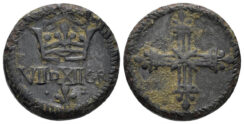 France. Louis XV period. 18th Century. AE Coin Weight (8.88g, 21mm). Dieu.37Bb pl. IV n°54