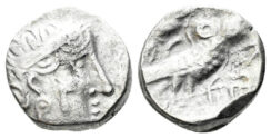 Arabia, Southern. Saba’. Late 4th–mid 2nd centuries BC. AR gms – Hemidrachm (2.29g, 13mm). Imitating Athens. Huth 175–7
